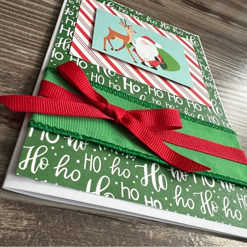Handmade Christmas Holiday Gnome Greeting Cards Set of 12 5”x7” With Envelopes